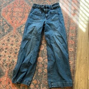 Patch Pocket Wide-Leg Jeans